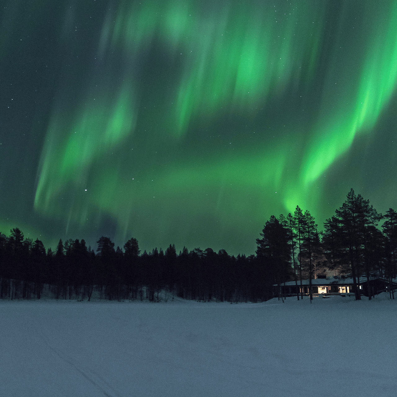 Aurora boreale in Lapponia